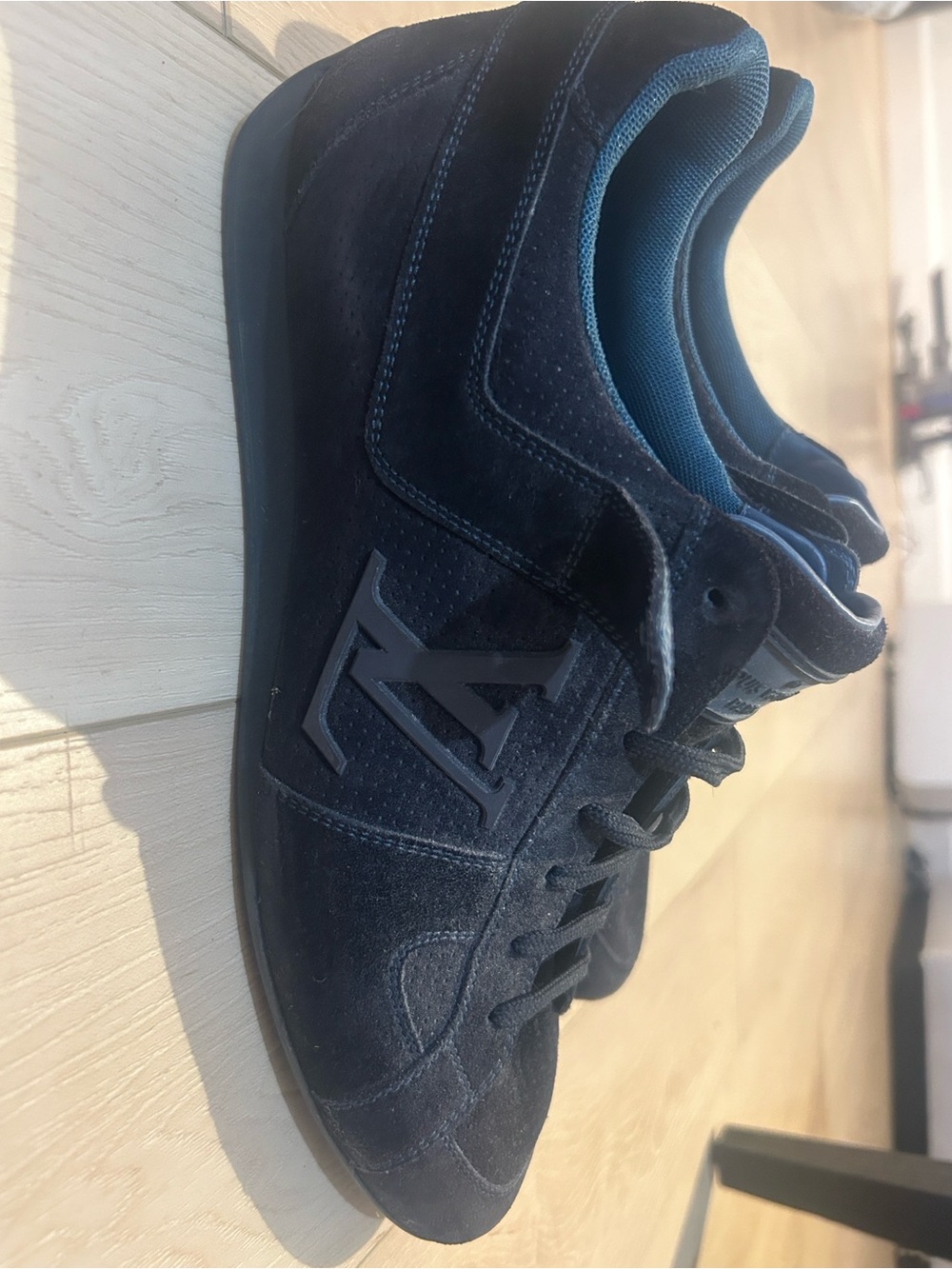 Louis Vuitton Vintage Navy Suede Low-Top Sneakers
